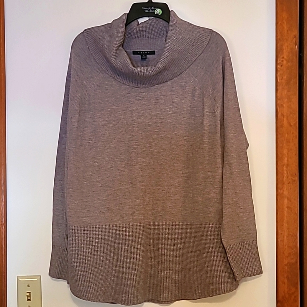 Cyrus Women's Cowl Neck Sweater in Light grey